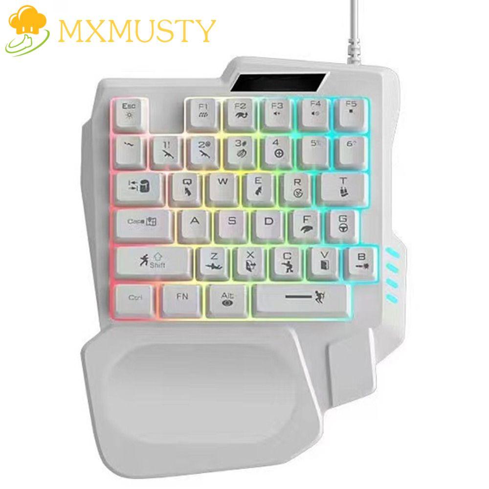 MXMUSTY Single Hand Keyboard, USB Luminous One Handedly Keyboard ...