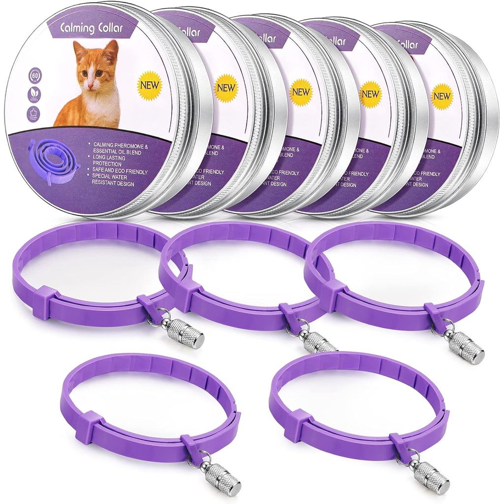 Image result for Weewooday 5 Set Calming Collar for Cats Adjustable Waterproof Cat ...