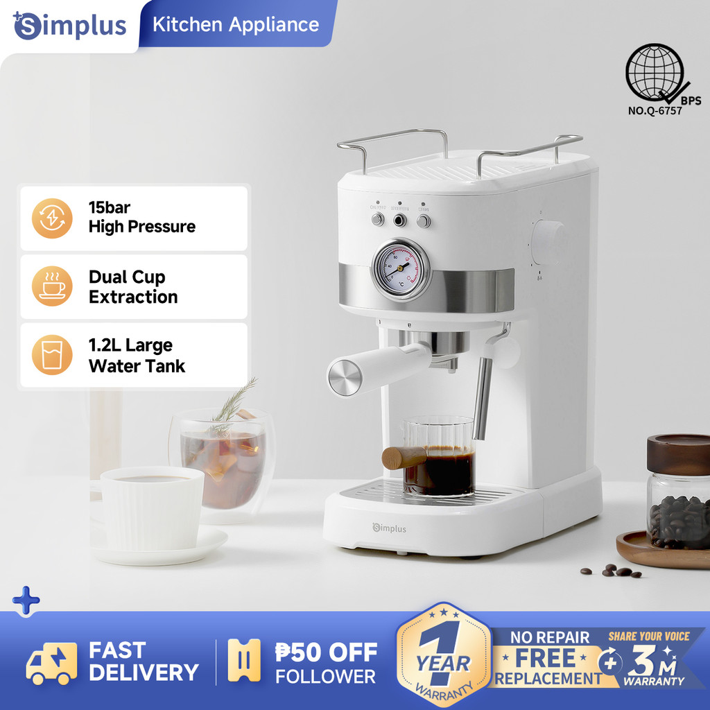 Simplus Espresso Coffee Maker Machine Milk Frother Coffee Machine Semi ...