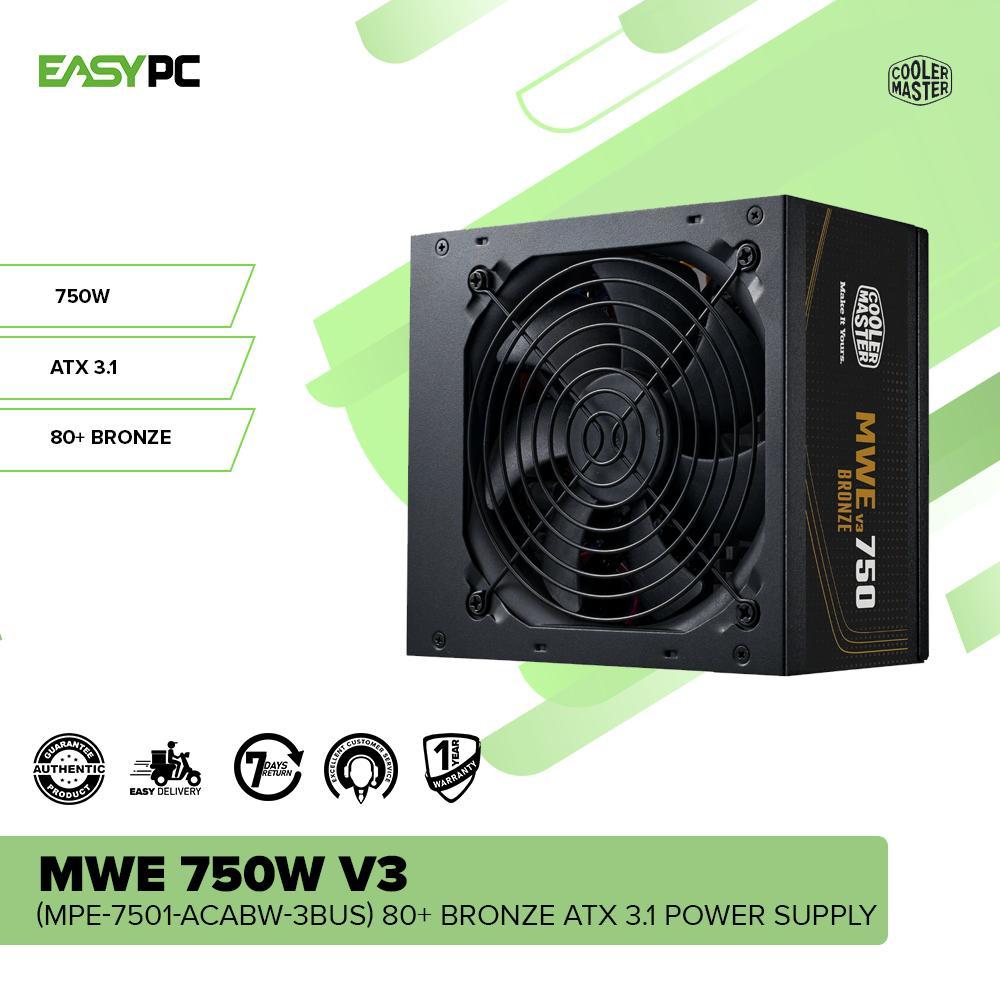 EasyPC | CoolerMaster MWE 750W V3 (MPE-7501-ACABW-3BUS) 80+ Bronze ATX ...