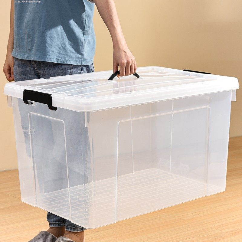 LM Transparent Plastic Storage Box Megabox With Wheels Large Capacity ...