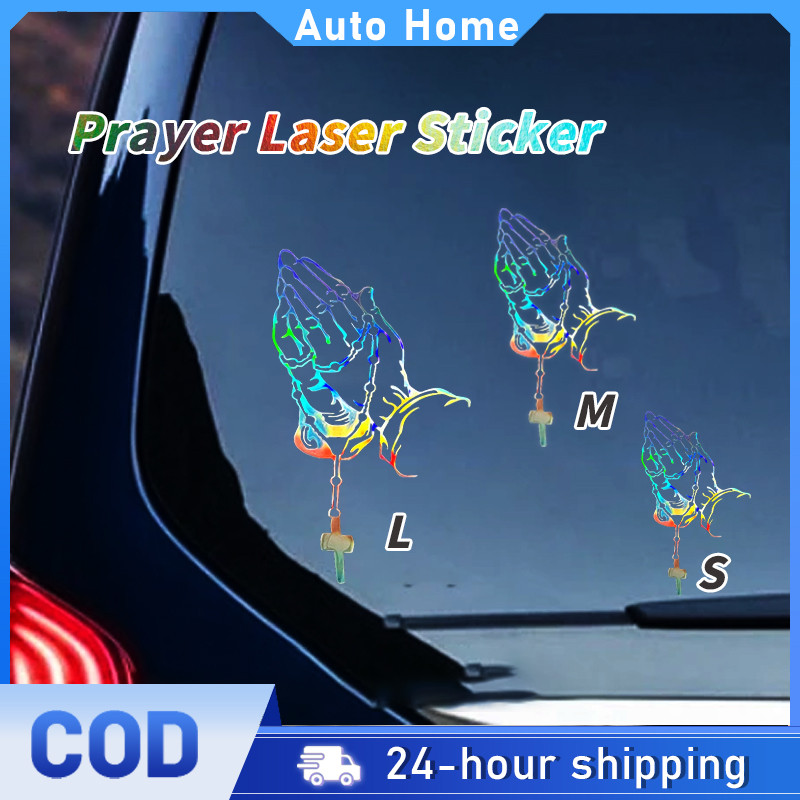 AUTO Prayer Gesture Laser Stickers Motor Car Universal Decorative ...