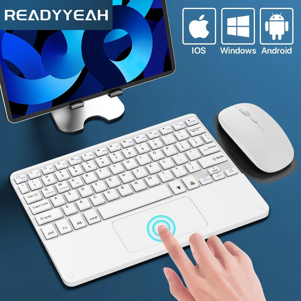 Touchpad Wireless Keyboard and Mouse Bluetooth Keyboard For iOS Android ...