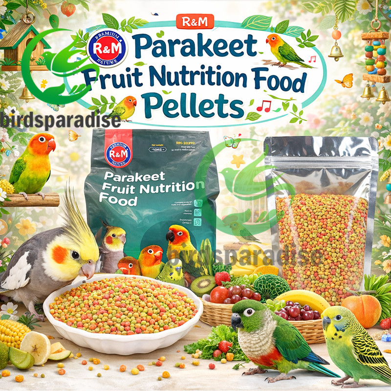 R&M Parakeet Fruit Nutrition Food Pellets Bird Seeds Rich in Vitamins ...