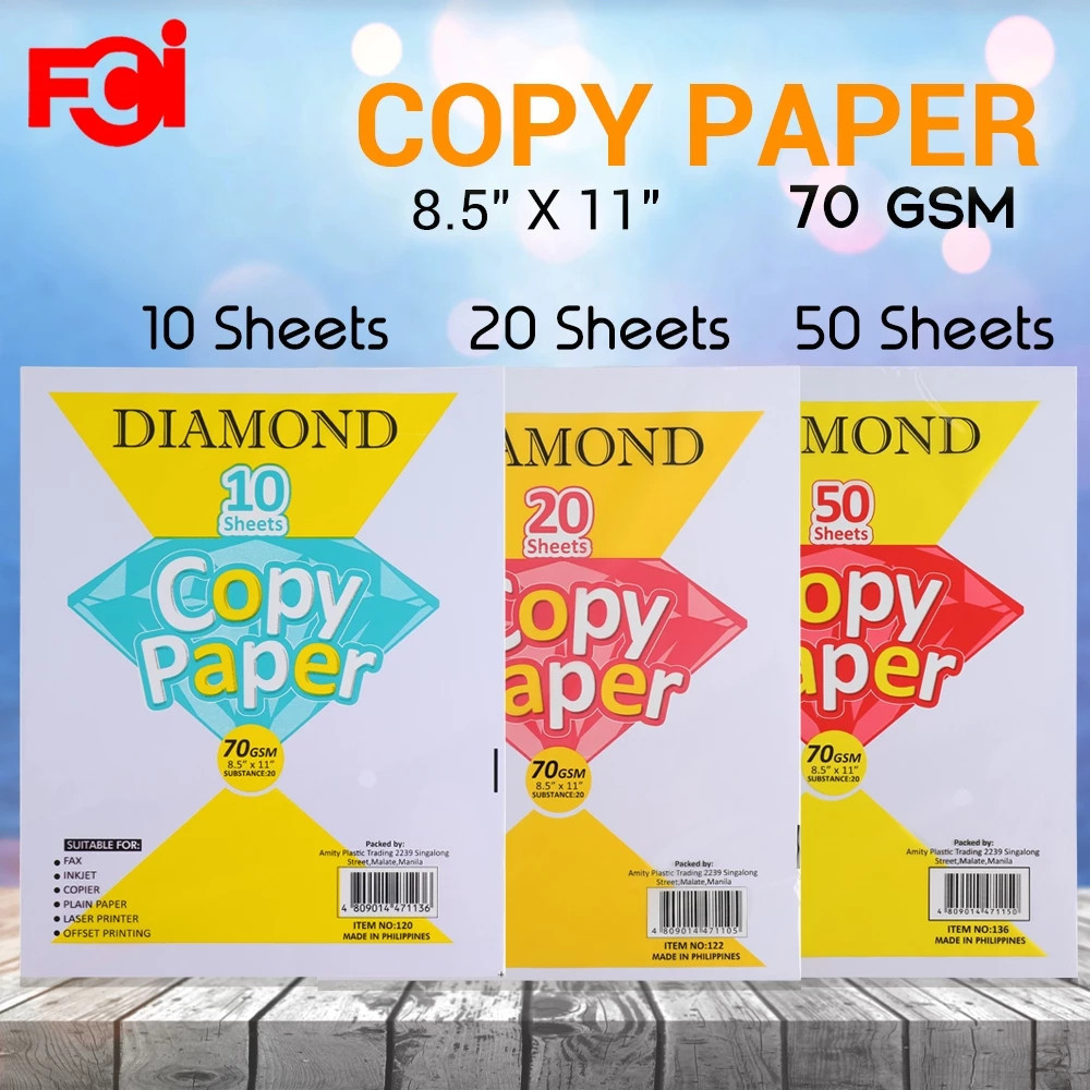 DIAMOND COPY PAPER FOR SCHOOL/OFFICE 20pcs, 50pcs 100pcs 1pack ...