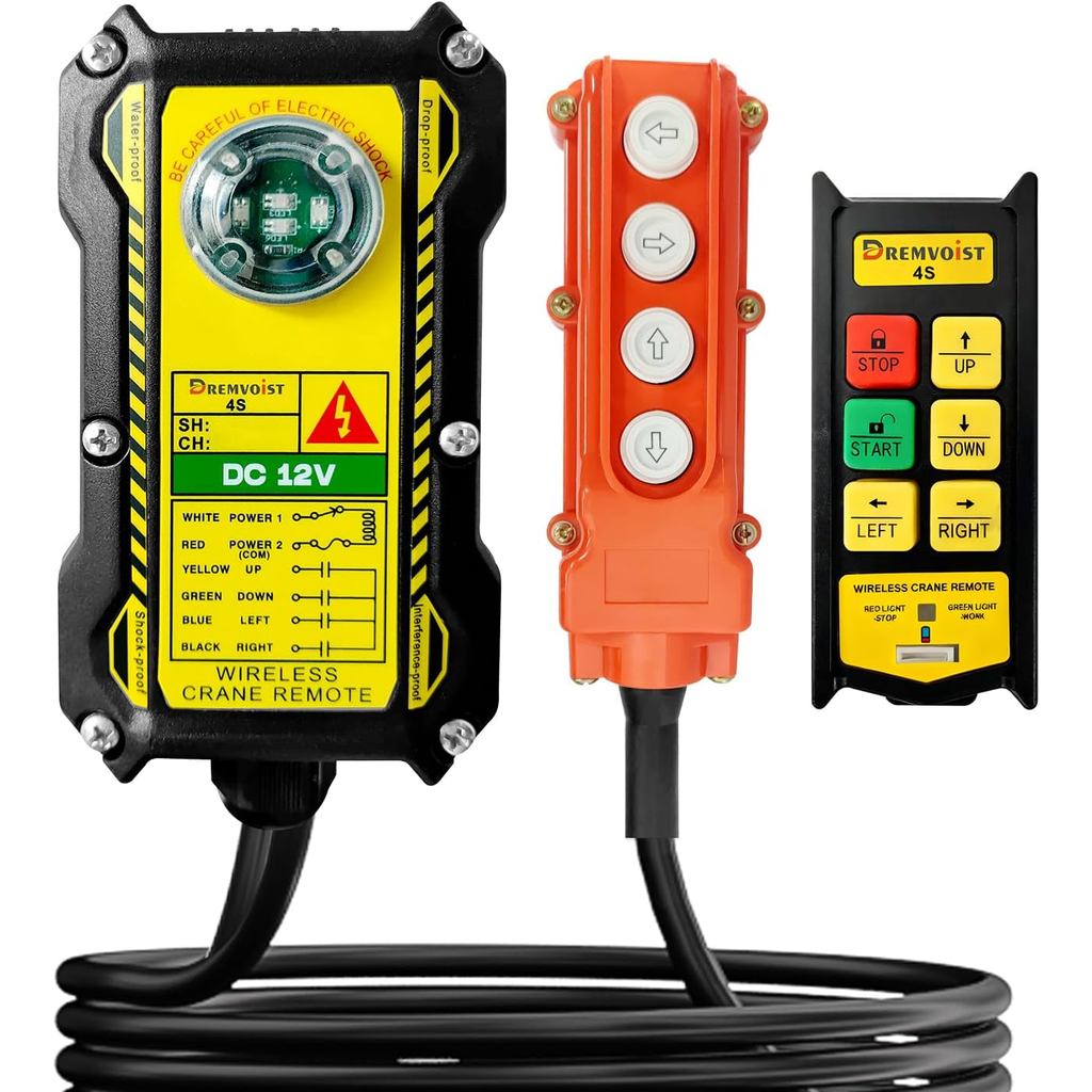 2 in 1 Crane Remote Control, 12V Wireless Crane Dump Trailer Controller ...