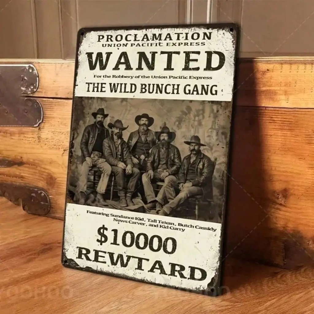 HELLOYOUNG Vintage Metal Sign Wild West Wanted Poster Aluminum Wall Art ...