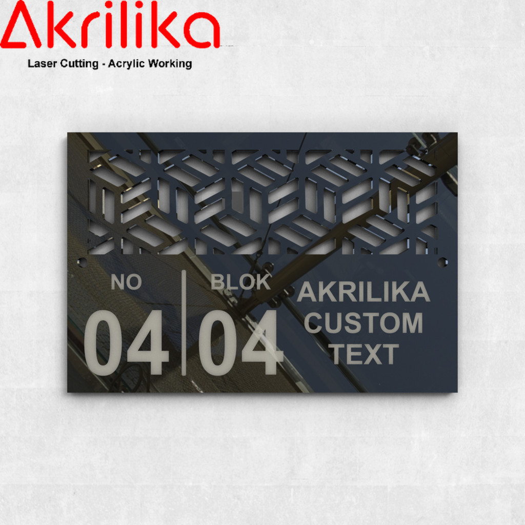 Acrylic House Number Plate Custom Number & Text 30 X 20 Cm Modern ...