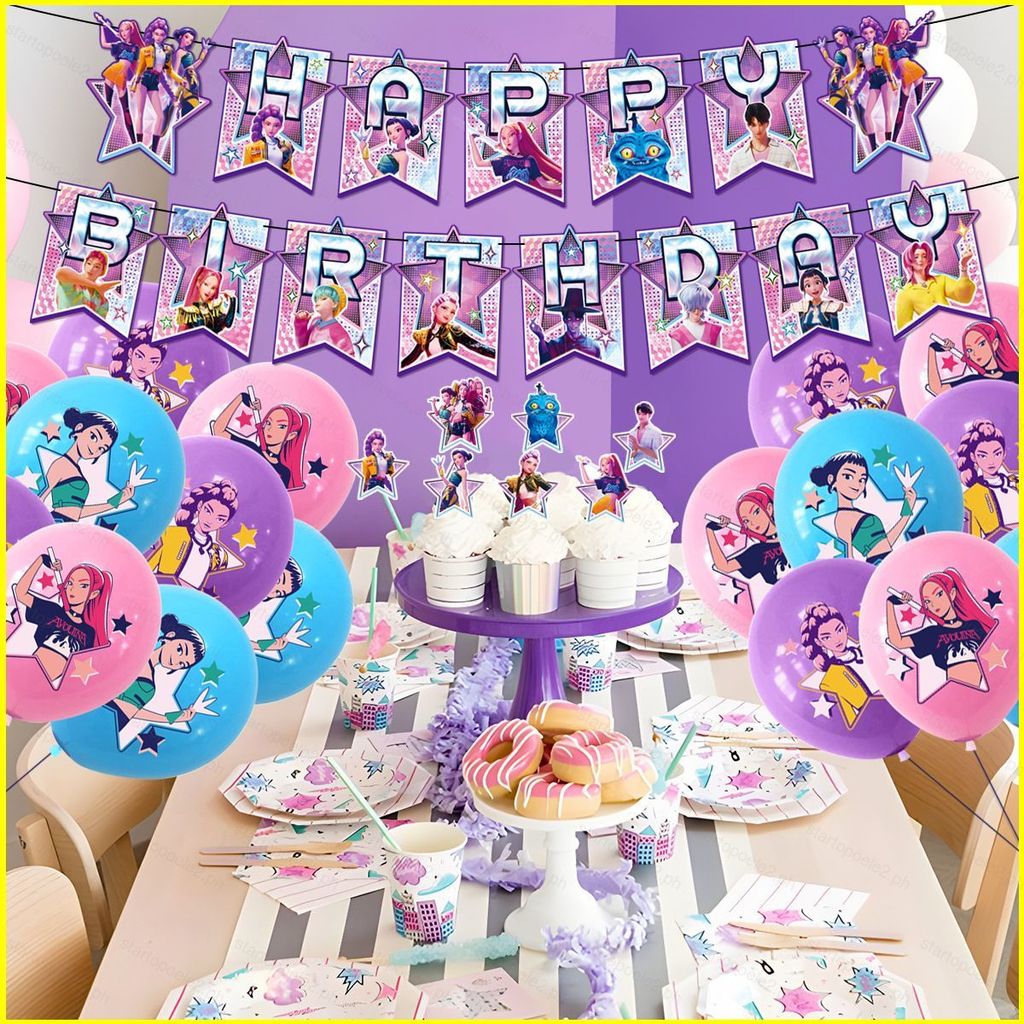 ST2 KPOP Demon Hunters HUNTR/X Rumi Mira Zoey party decorations banner ...