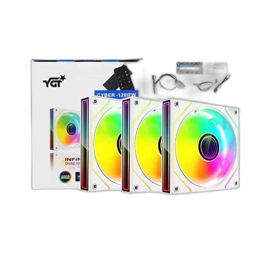 EasyPC | YGT CYBER-120IFW 3in1 ARGB Fan White | Shopee Philippines