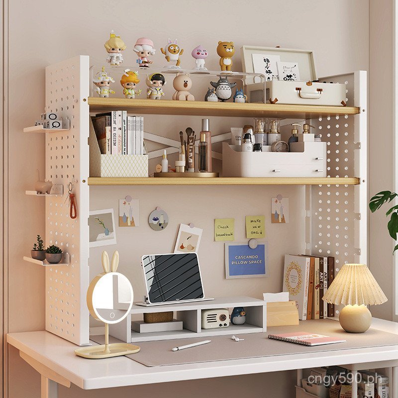 Home Desktop Shelf Computer Desk Desktop Pegboard Storage Rack Desk ...