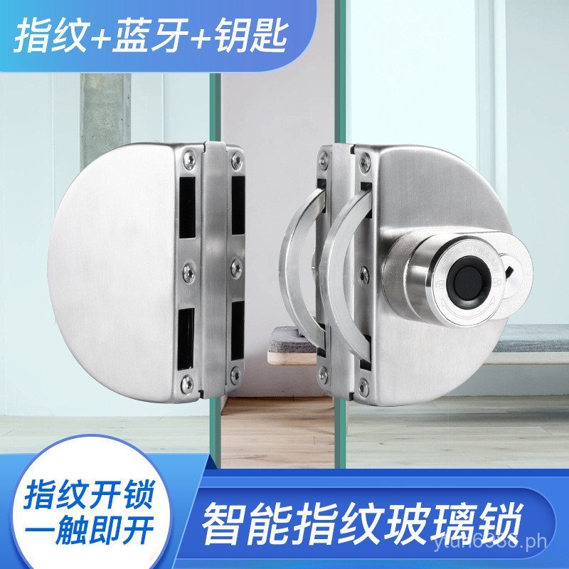 No-Drill Frameless Glass Door Home Password Smart Office Lock ...