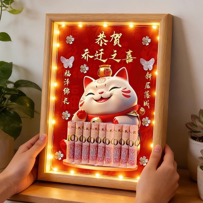 Lucky Fortune New Gilt Photo Frame Housewarming Joy Decoration Entrance ...