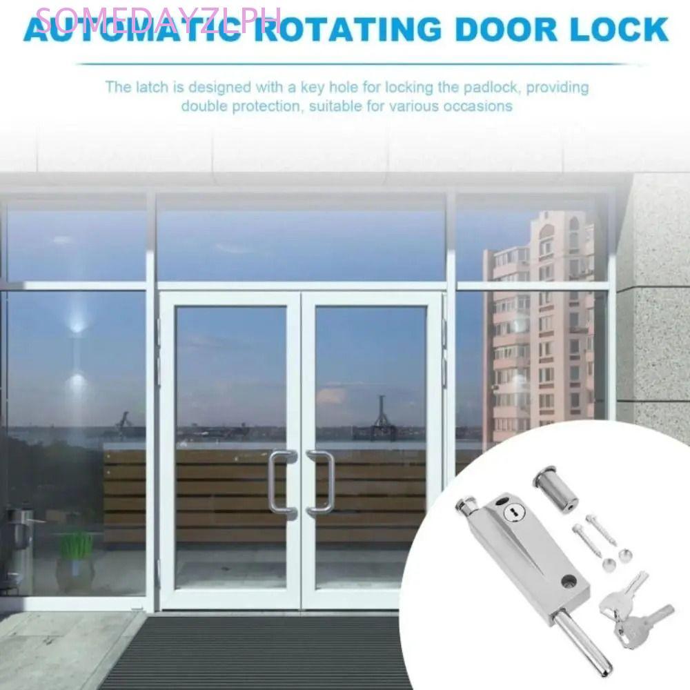 SOMEZAZA Security Floor Lock, Stainless Steel Aluminum Alloy Automatic ...