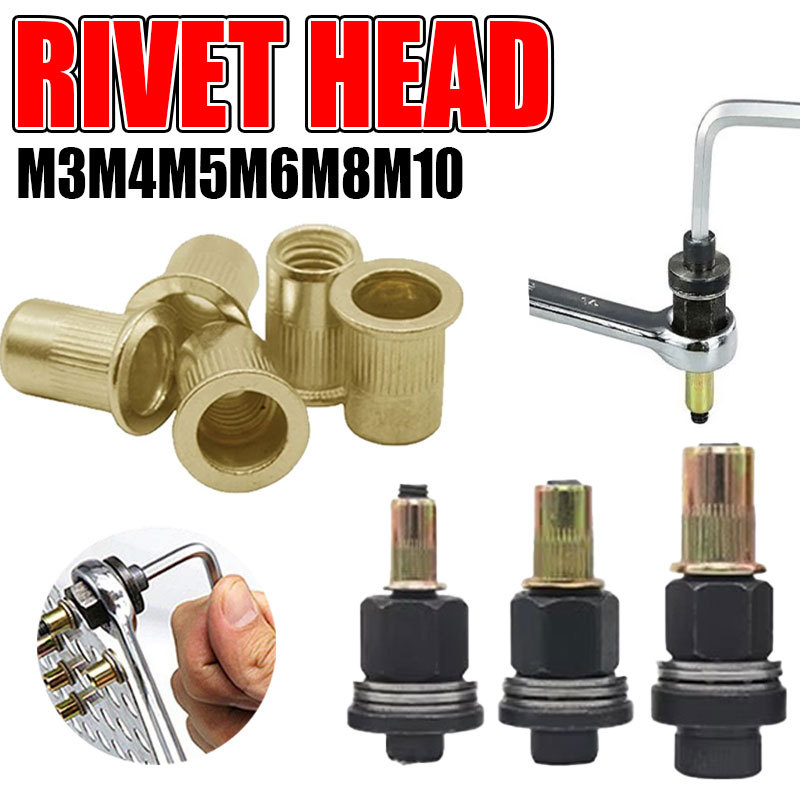 33pcs/set Rivet Head Riveting Adapter Set M3M4M5/M6M8M10 Hand Rivet Nut ...