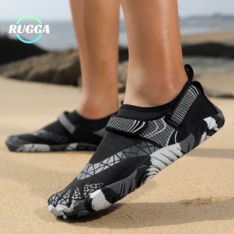 RUGGA 2026 New Unisex Aqua Shoes Rubber No-Slip Beach Shoes Pool River ...