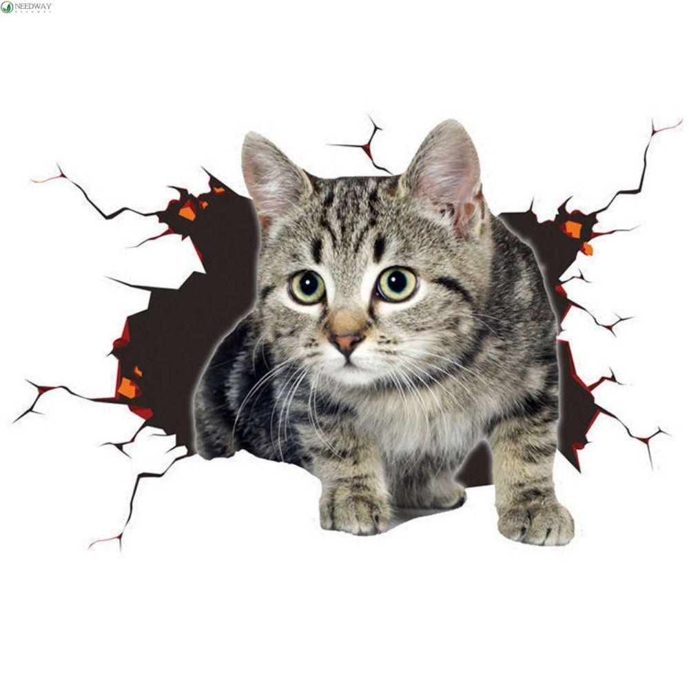 NEEDWAY Simulation Cats Car Sticker, Universal 3D Cat Car 3D Cat ...