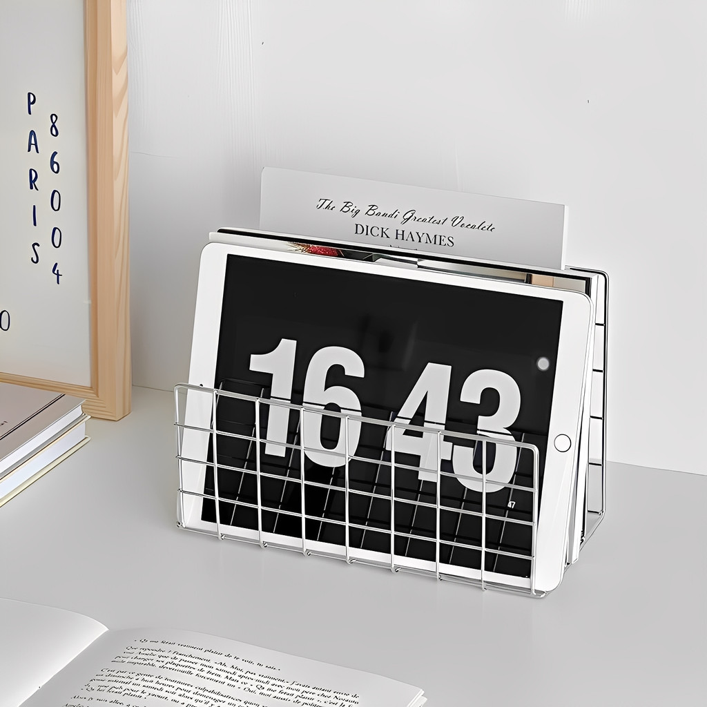 Desktop Mail Organizer 3 Slot Modern Magazine Rack Book Record Holder ...