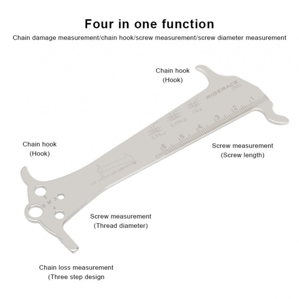 Stainless Steel Chain Checke Ruler for Bike Bicycle Repair Thread Wear ...