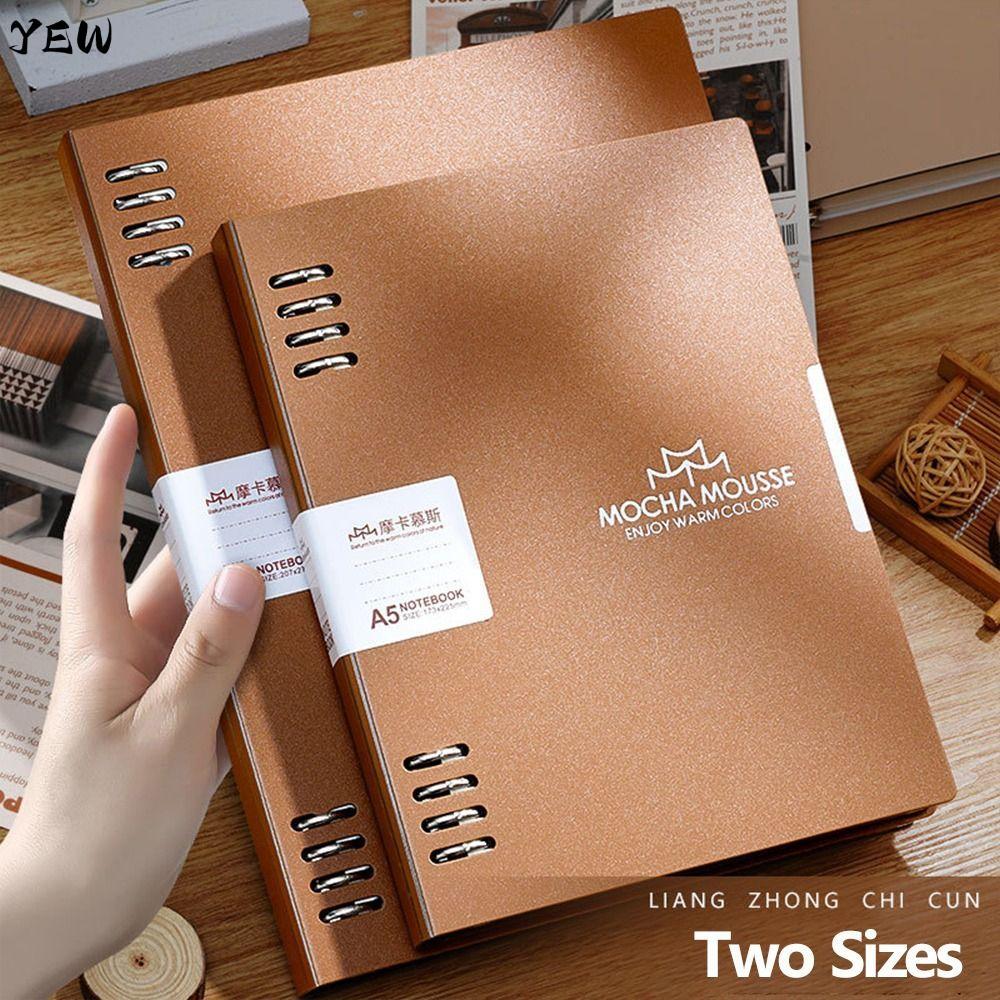 YEW Loose-leaf Notebook, Refillable Horizontal Line Inner Pages Notepad ...