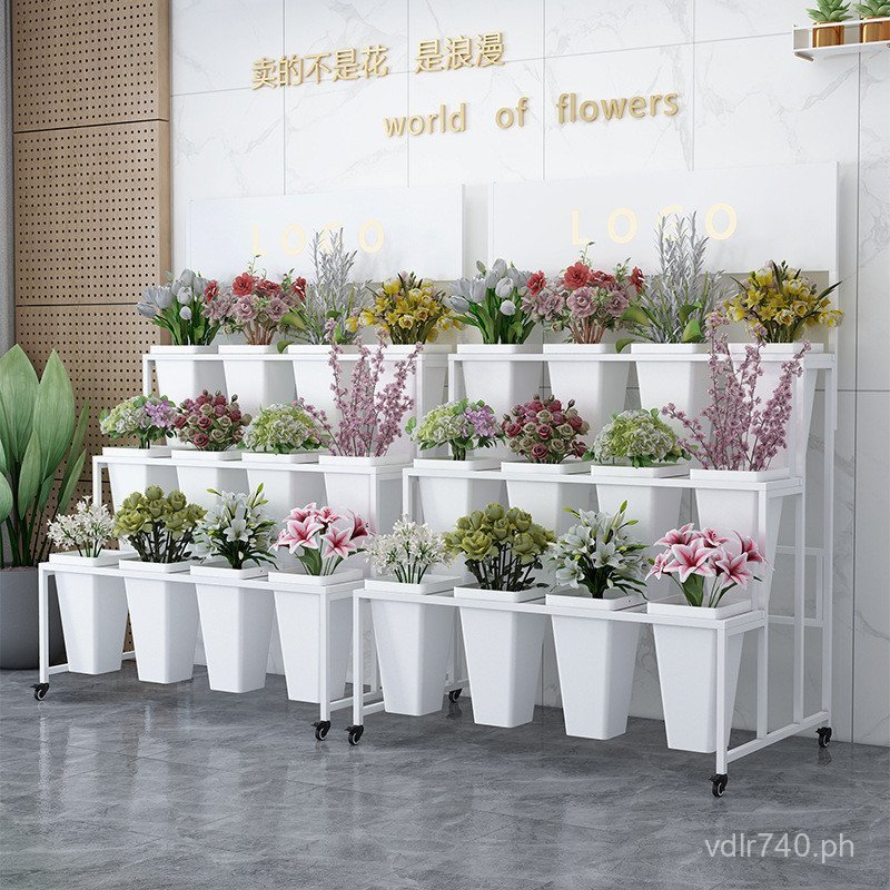 Iron Art Flower Shop Display Stand Movable Home Rack Fresh Flower Stall ...