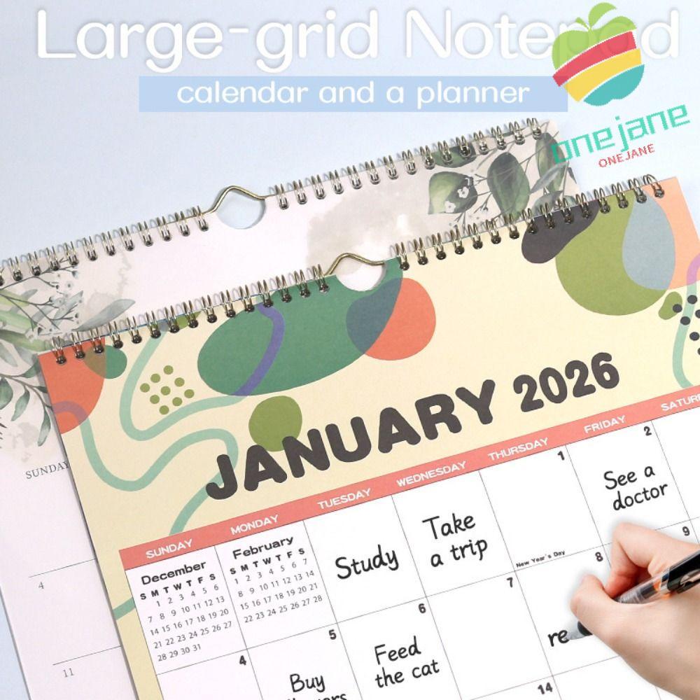 ONE-JANE Daily Planner Calendar, Study Wire-O-Binding 2026 Wall ...