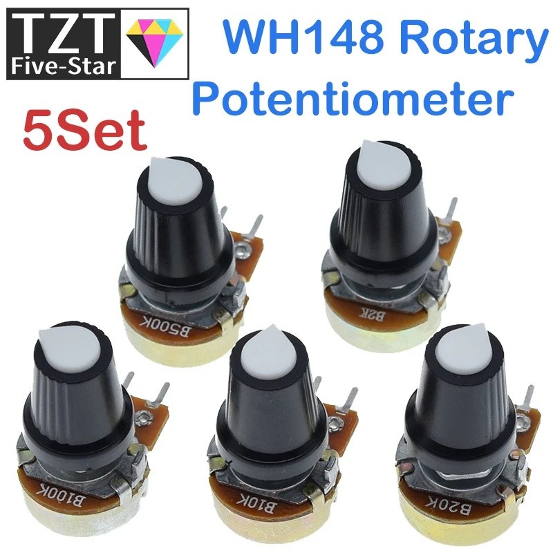 13Sets WH148 1K 10K 20K 50K 100K 500K Ohm 15mm 3 Pin Linear Taper ...