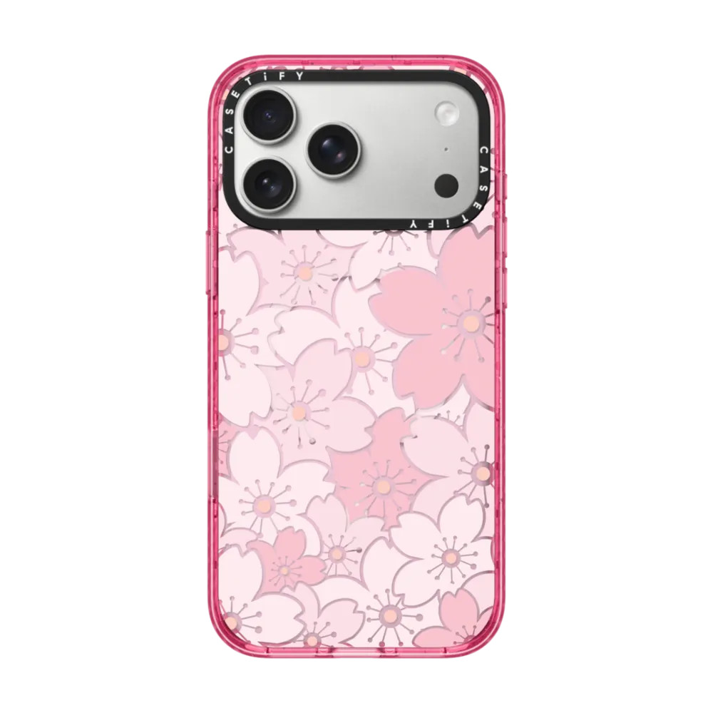 CASETiFY Pink Sakura Acrylic Pattern shockproof Case for iPhone