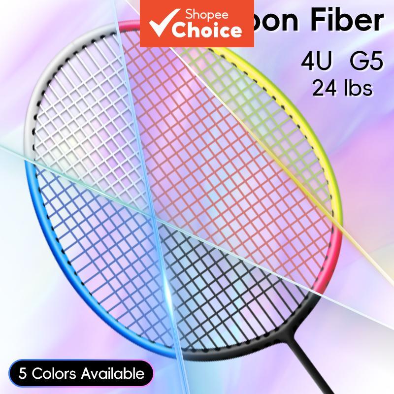 Carbon Fiber 2 Pcs Bionic Shaft Technology Badminton Racket 24Lbs High ...