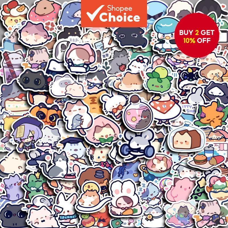 100pcs Cute Cartoon Stickers Diy Computer Laptop Washi Scrapbooking ...