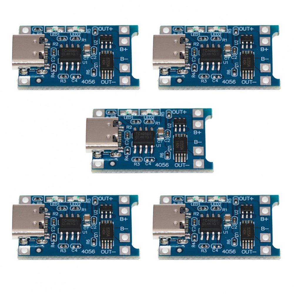 5 Units of Lithium Charger Board Modules with Battery Protection TYPEC ...