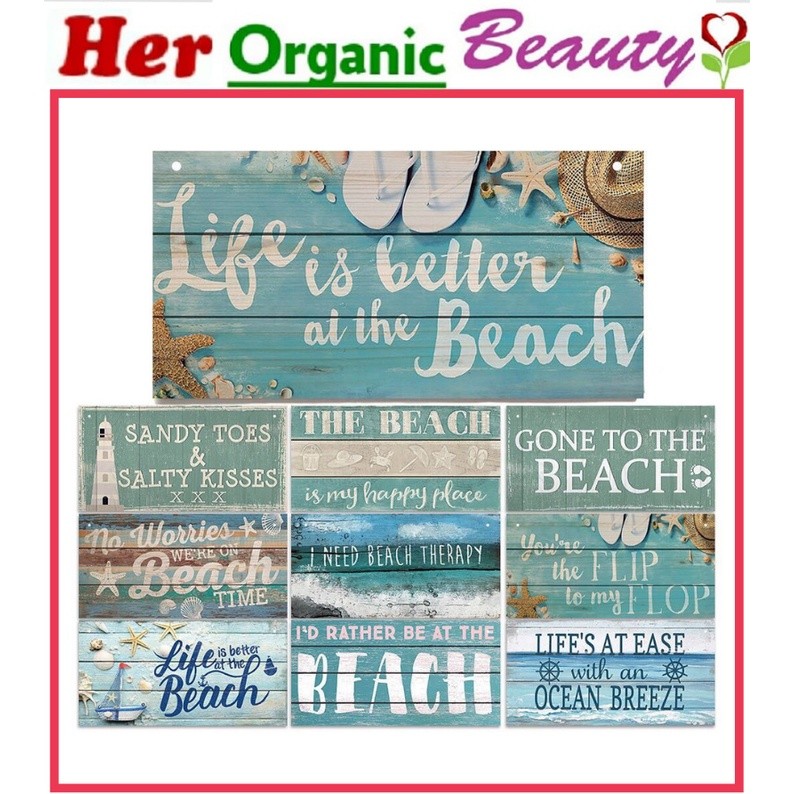 Wooden Rustic Hanging Wall Decor Boards (Rectangle Shaped\KH/{Xt/Beach# ...