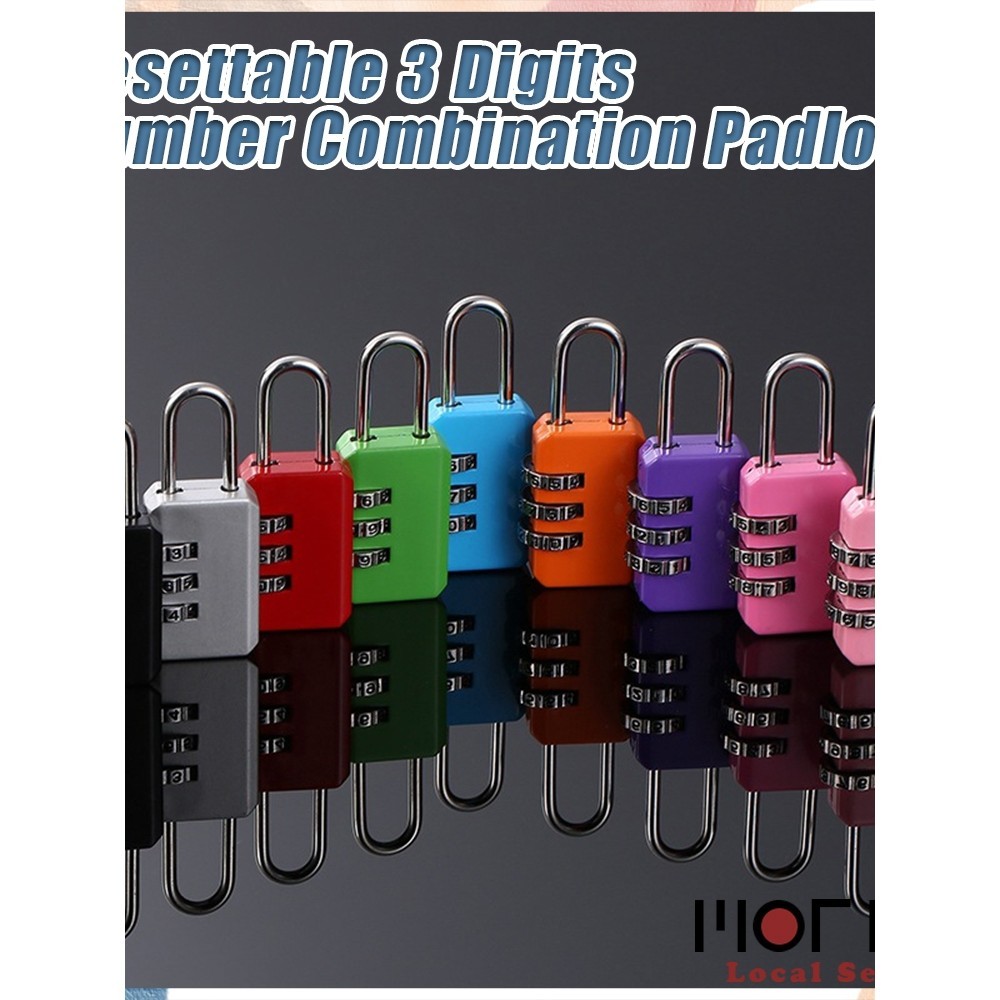 Zinc Alloy 3-Digit Number Lock Padlock Password Padlock for School Gym ...