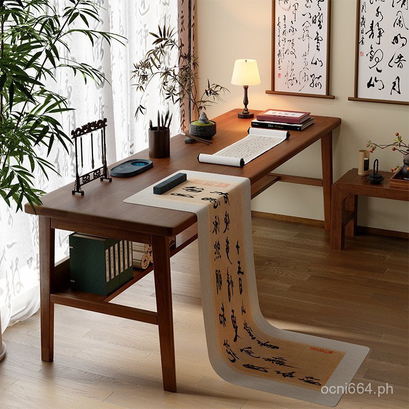 Solid Wood Legs Chinese Study Desk Calligraphy Desk Brush Writing Desk ...