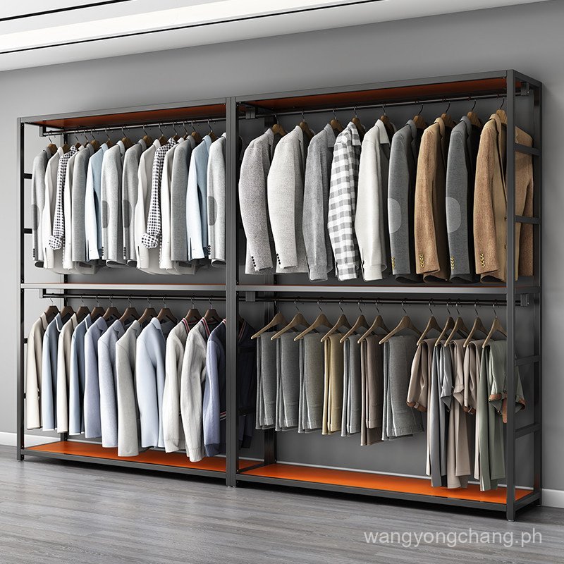 Assembled Metal Rack Clothes Rack Corner Bedroom Frame Double Layer ...