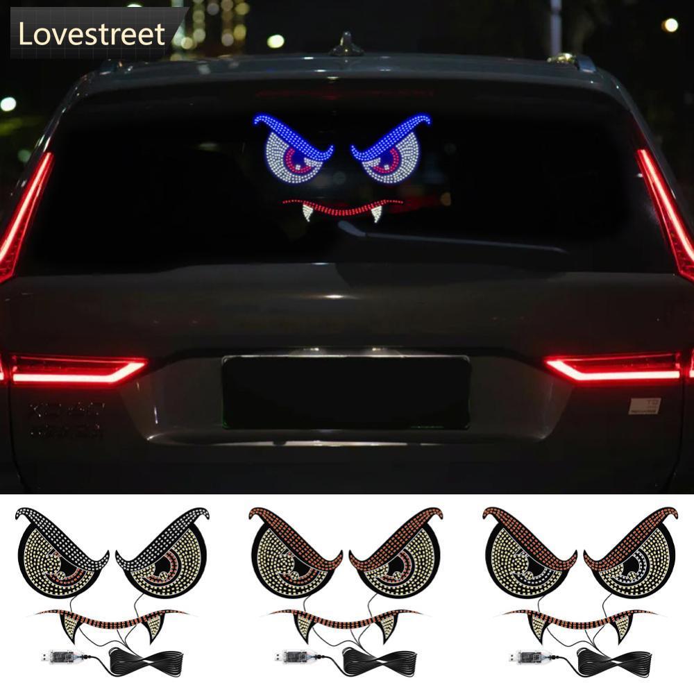 【L.O.V.E】 Devil's Eye Car Rear Window LED Decorative Light Warning ...