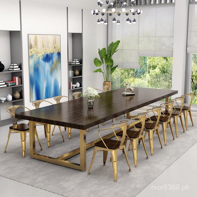 Simple Modern Industrial Style Combination Nordic Long Table Desk and ...