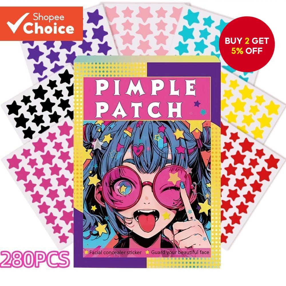 280 Pieces Multicolor Star Hydrogel Acne Patch-Multicolor Cute Star ...