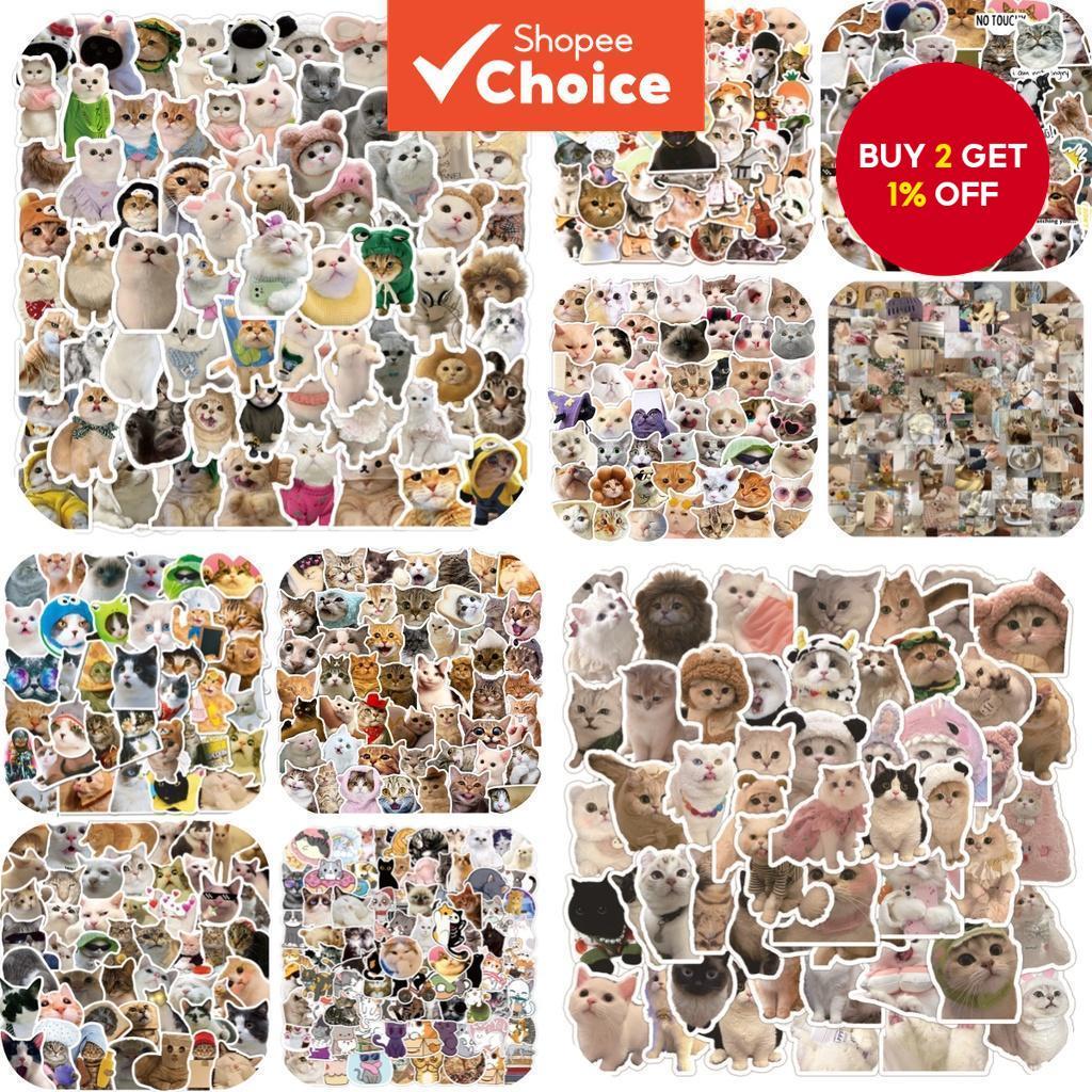 LanLanStickersWorld | 100/50PCS Cute Kitten Meme Stickers, Lovely Cats ...