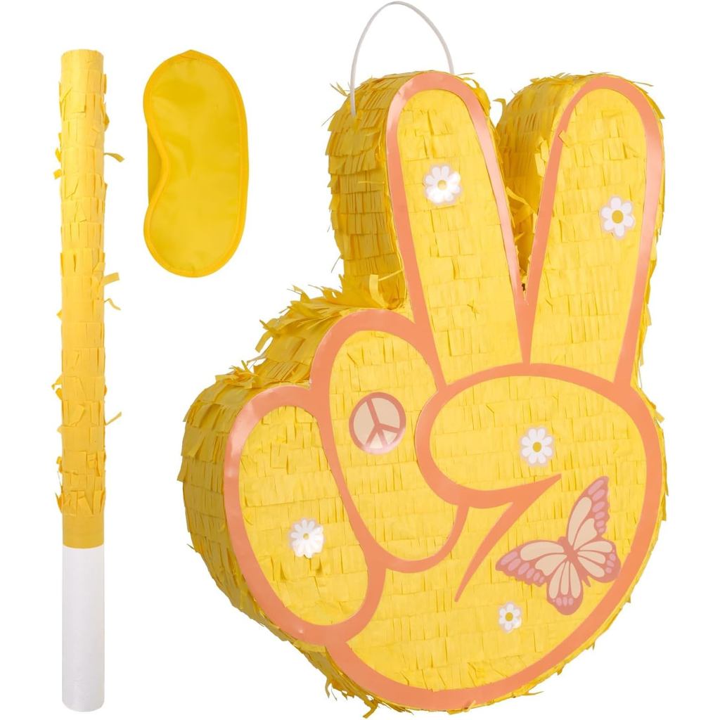 Two Groovy Pinata - Groovy Pinata with Blindfold and Bat for Kids ...