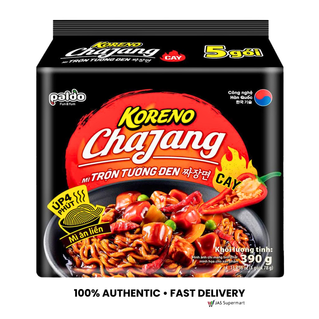Paldo Spicy Korean Chajang Black Bean Sauce Noodles 5pcs x 78g – Bold ...