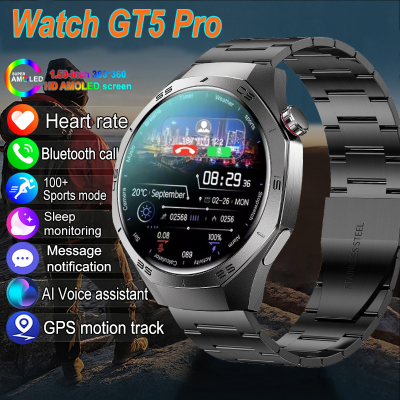 2026 New GT5 Pro Original Smartwatch Men 360*360 HD AMOLED Screen GPS ...