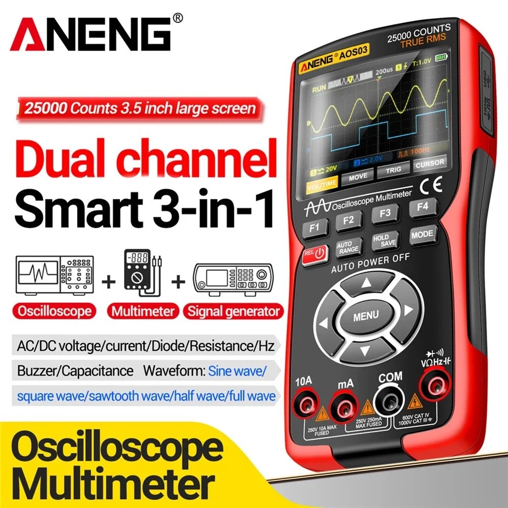 Digital Handheld Battery Multimeter Waveform Output 2 Channel 50MHZ ...