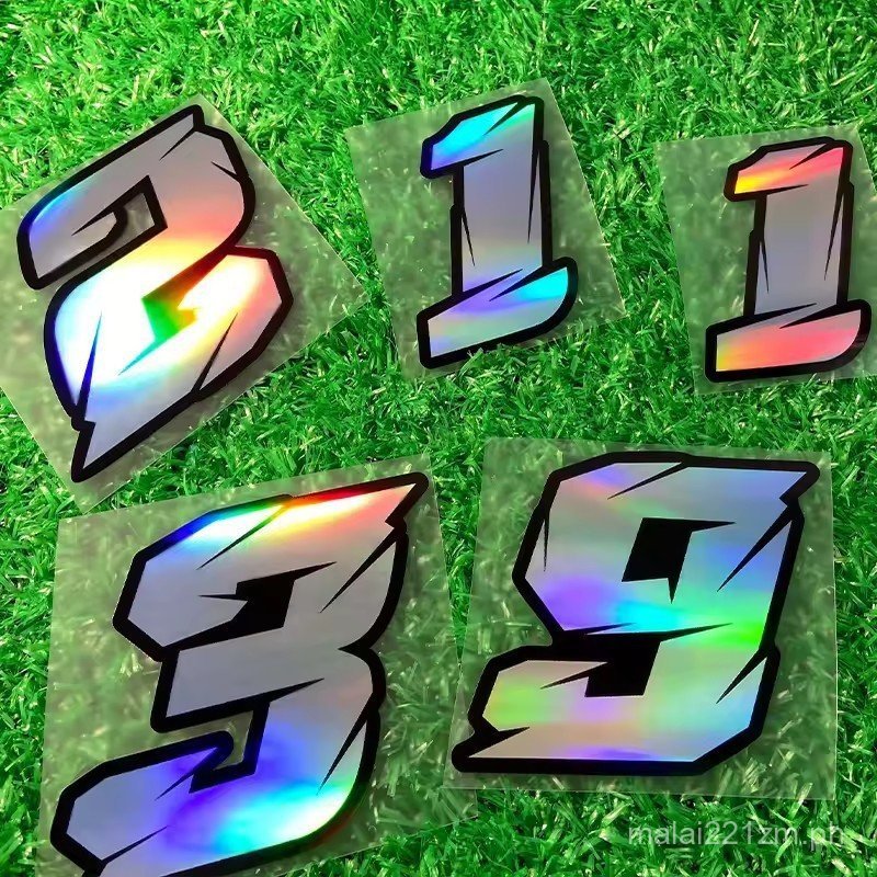 Colorful Laser Motorcycle Racing Number Stickers DIY Customized ...