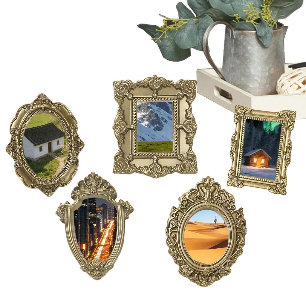Mini Vintage Frames 5 Pieces Gold Antique Photography Decor Galley Wall ...