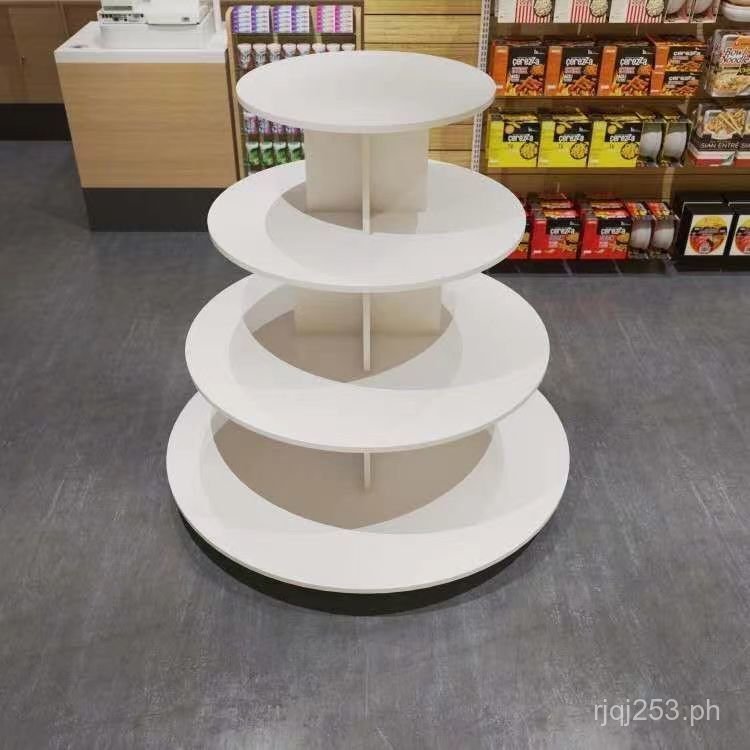 Round Shoe Rack Milk Shoe Display Shelf Island Display Stand ...