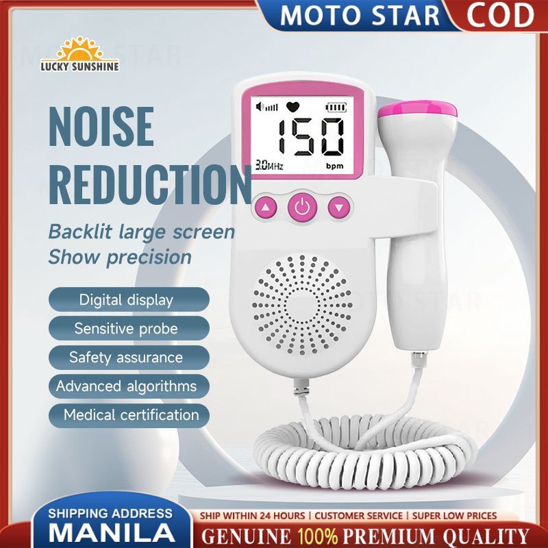 Fetal Doppler Baby Heartbeat Detector Portable Home Use Ultrasound ...