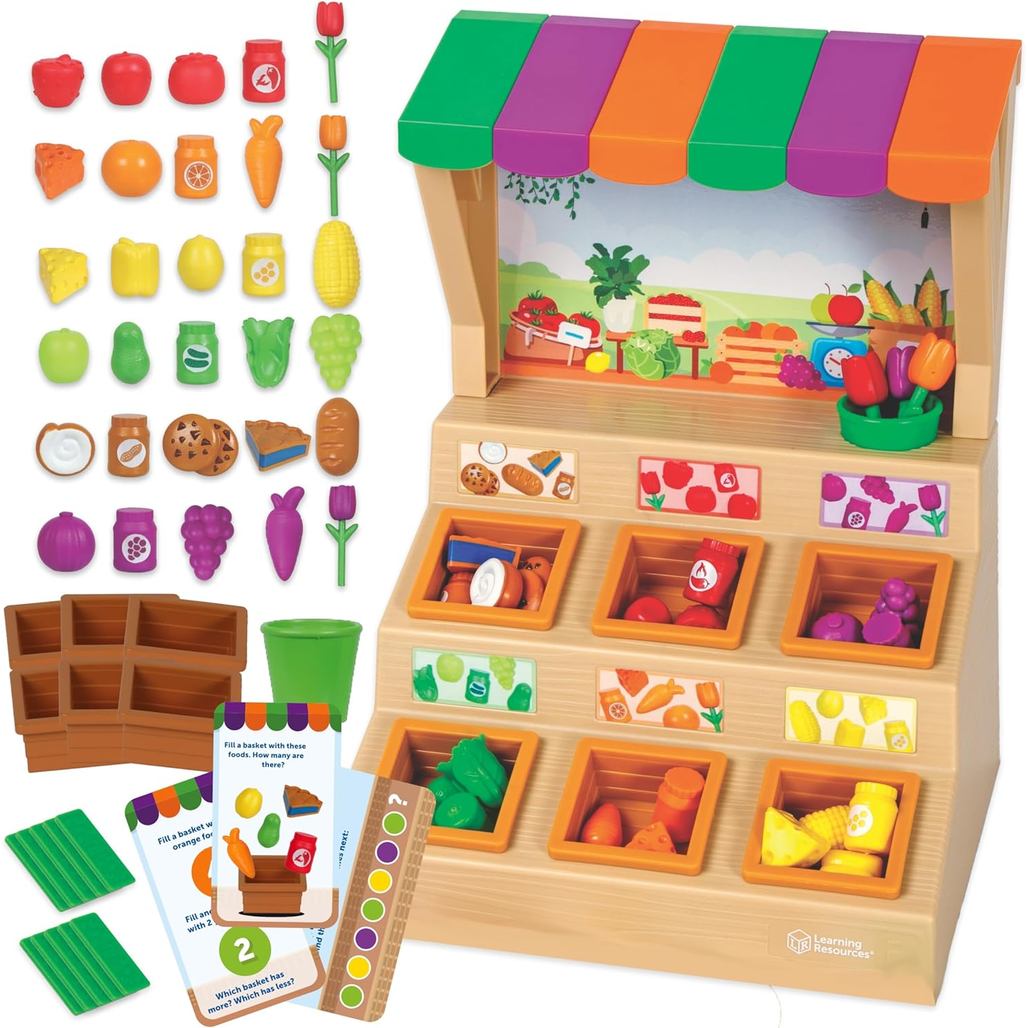 Learning Resources Mini Farmstand Sorting Set, Play Food Sets for Kids ...