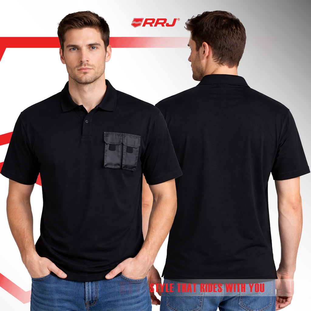 RRJ Men's Basic Collared Shirt Oversized Fitting 178691 (Black ...