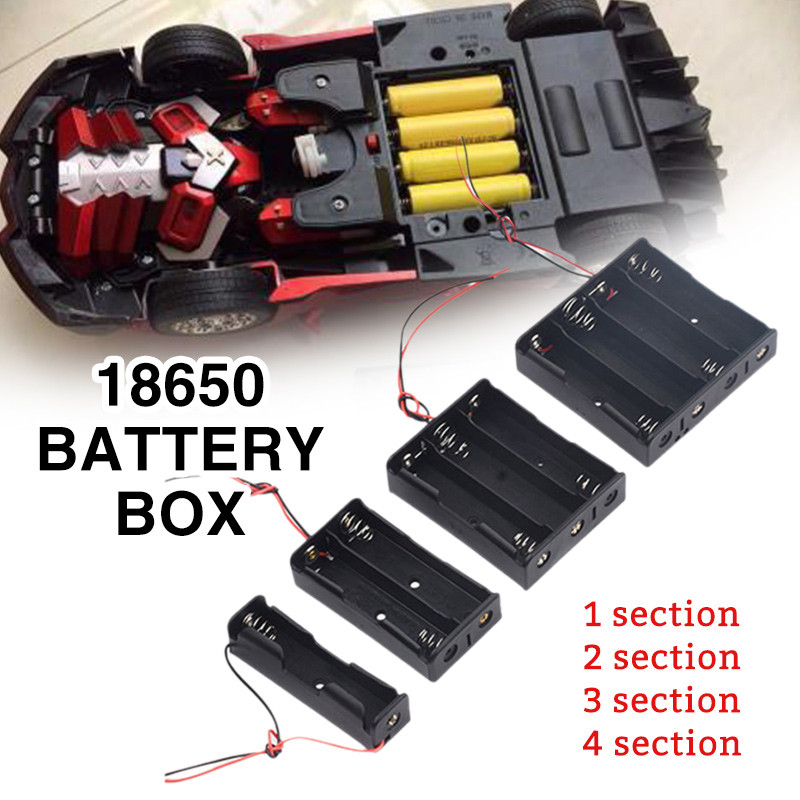1/2/3/4/18650 Battery Holder Storage Box Case Series Parallel Lithium ...